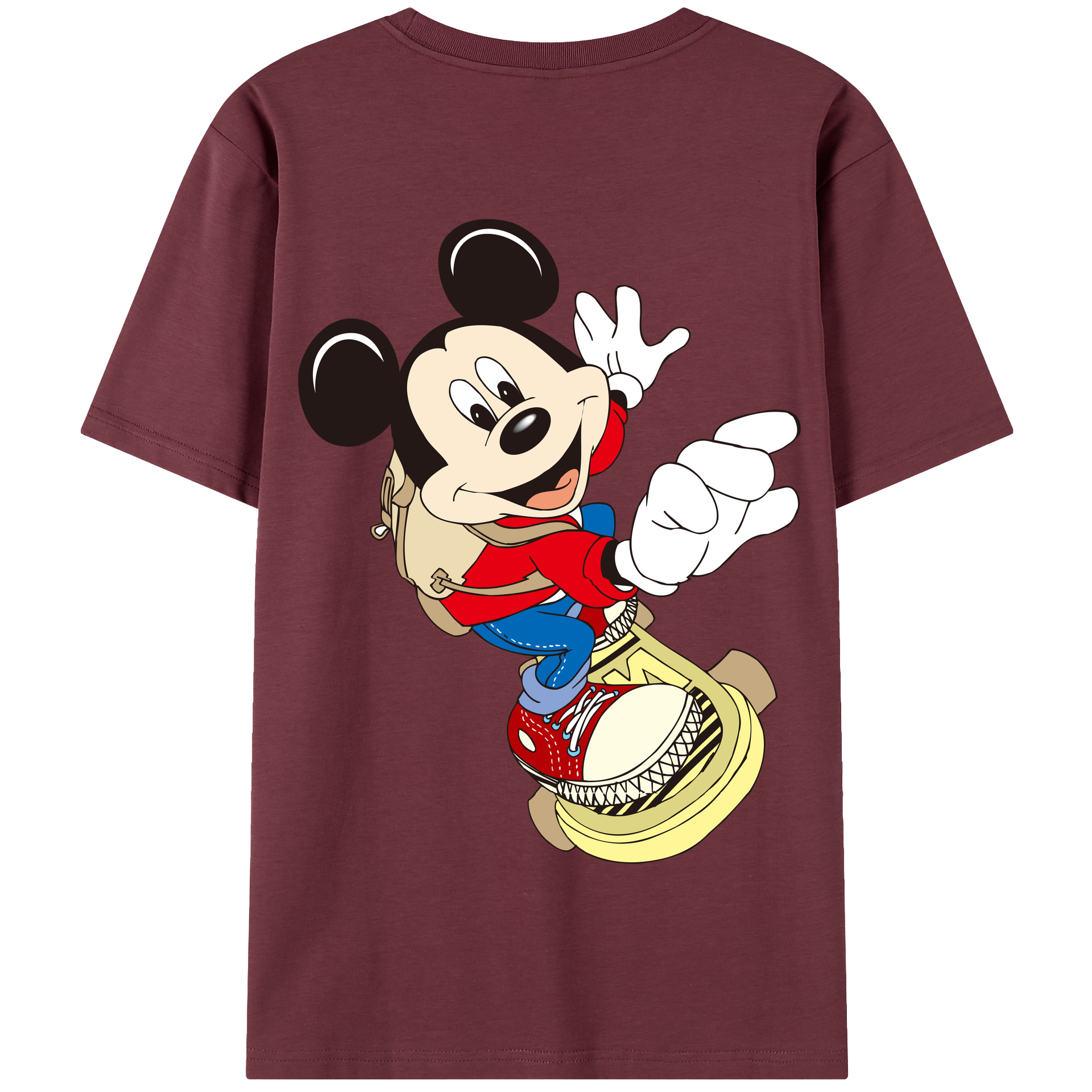 （画像用） ミッキーマウス Mickey Mouse 綿100％半袖Tシャツ（背面プリント）